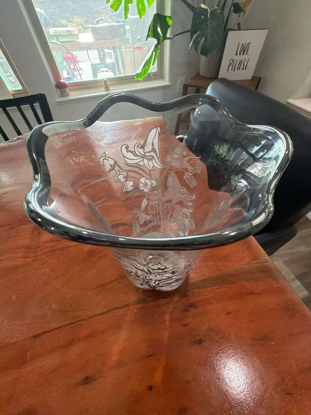 Vintage Duncan Miller Canterbury Vase with Floral Sterling Silver Overlay